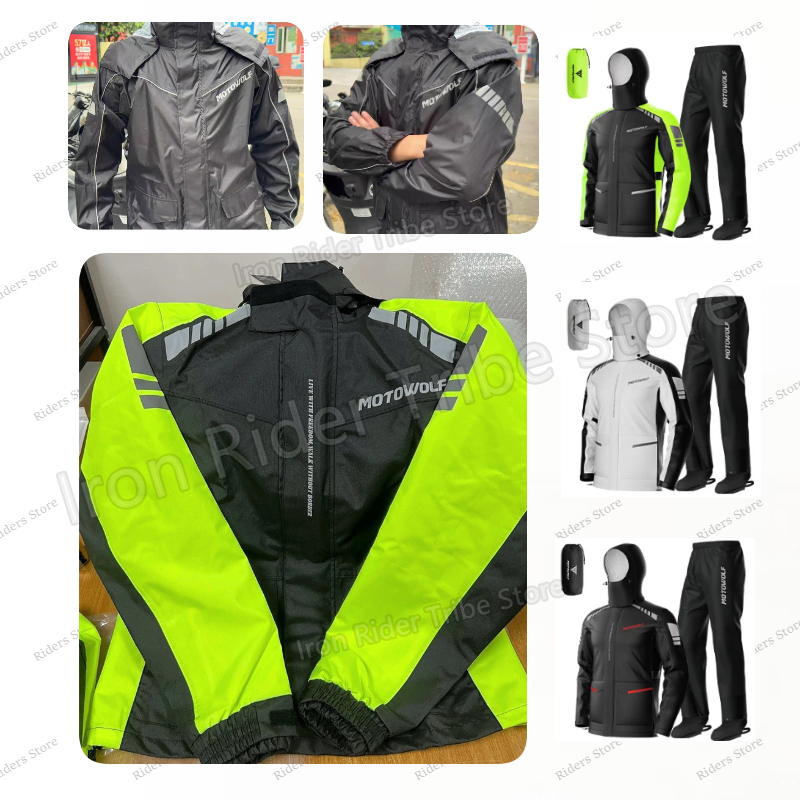 Cycling Commuter Rain Jacket - Motowolf Su Geçirmez Yansıtıcı Motosiklet Yağmurluk